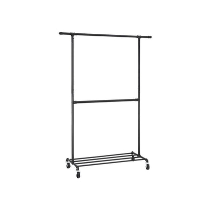 Signature Home Metalen Kledingrek Zwart – Stevig Garderoberek voor Kleding en Jassen-Staand Metalen Kledingrek