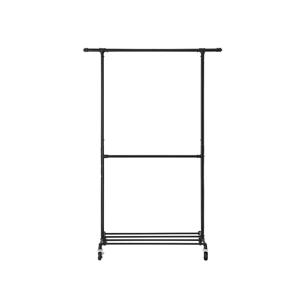 Signature Home Metalen Kledingrek Zwart – Stevig Garderoberek voor Kleding en Jassen-Staand Metalen Kledingrek