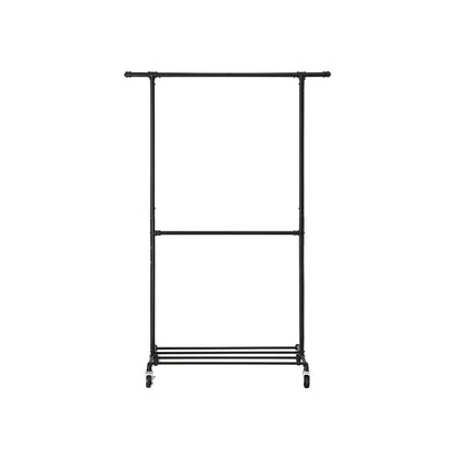 Signature Home Metalen Kledingrek Zwart – Stevig Garderoberek voor Kleding en Jassen-Staand Metalen Kledingrek