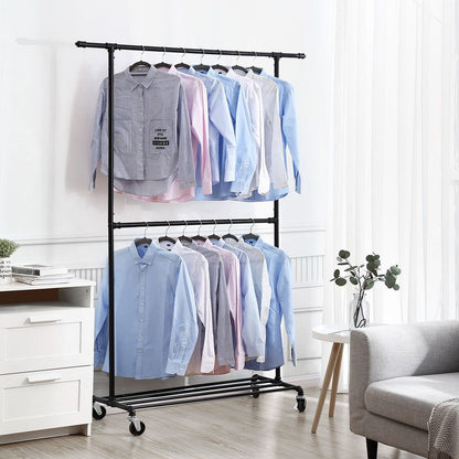 Signature Home Metalen Kledingrek Zwart – Stevig Garderoberek voor Kleding en Jassen-Staand Metalen Kledingrek