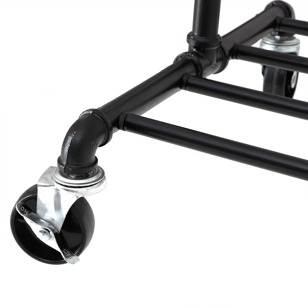 Signature Home Metalen Kledingrek Zwart – Stevig Garderoberek voor Kleding en Jassen-Staand Metalen Kledingrek