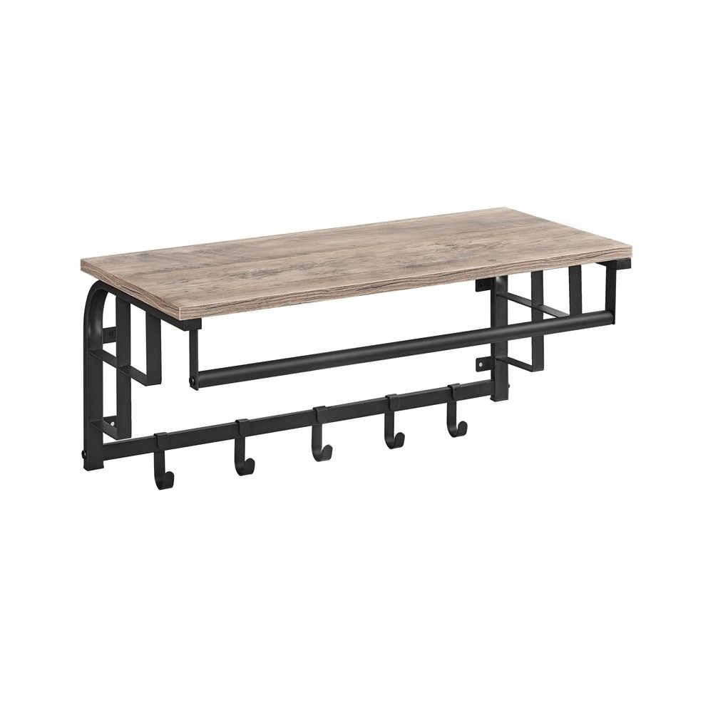 Signature Home Wandkapstok met Plank – Wandgarderobe met Kapstokhaken voor Jassen, Tassen en Accessoires