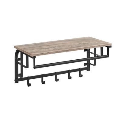 Signature Home Wandkapstok met Plank – Wandgarderobe met Kapstokhaken voor Jassen, Tassen en Accessoires