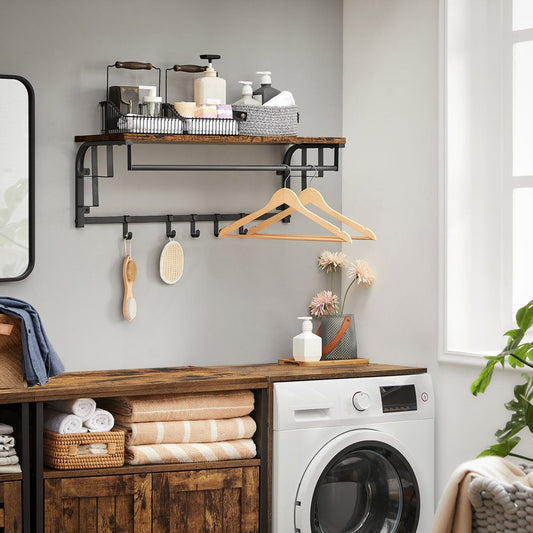 Signature Home Wandkapstok met 5 Afneembare Haken – Wandgarderobe voor Jassen, Tassen en Accessoires