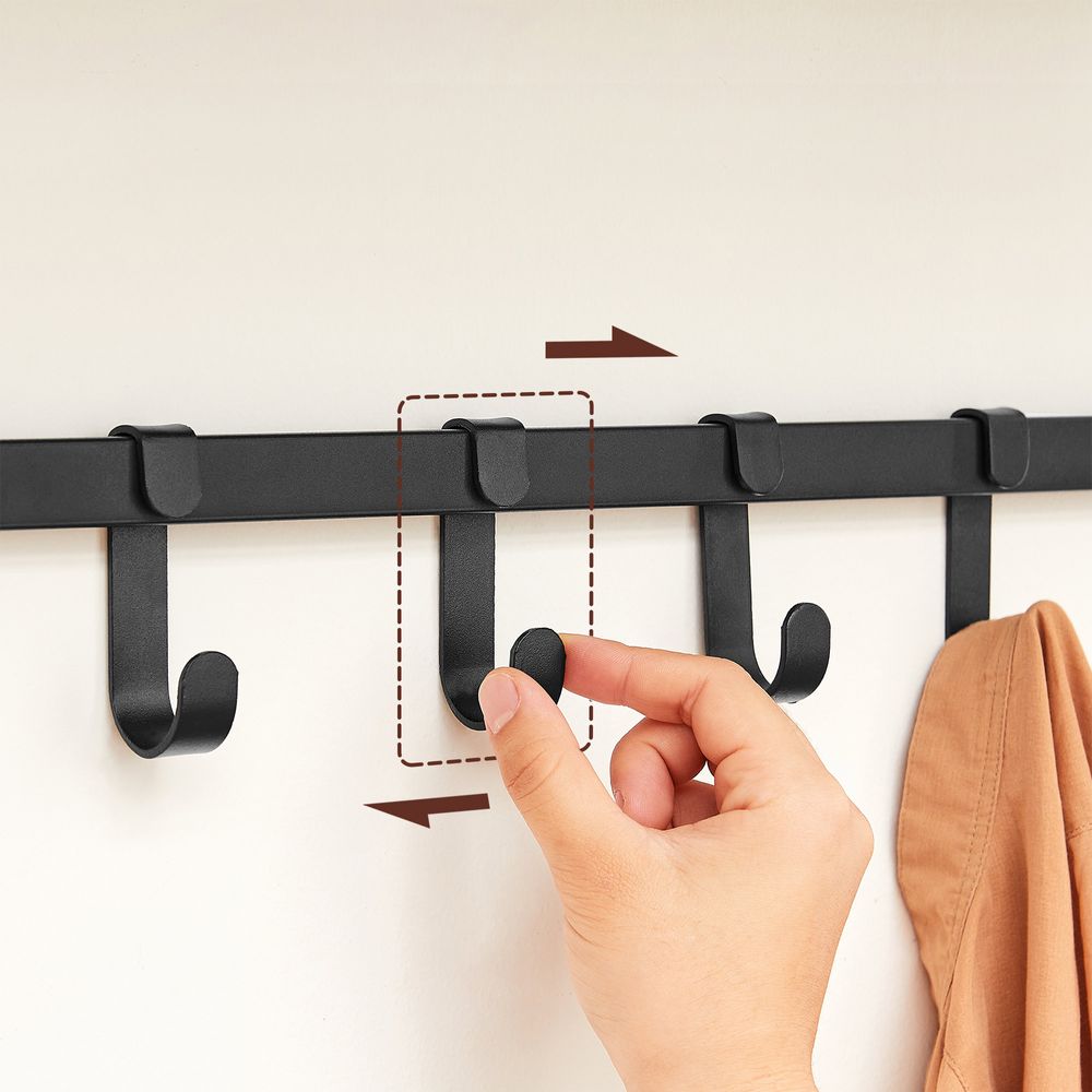 Signature Home Wandkapstok met 5 Afneembare Haken – Wandgarderobe voor Jassen, Tassen en Accessoires