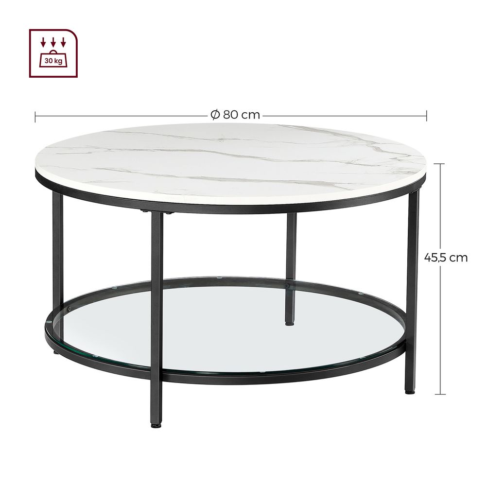 Moderne Salontafel voor de Woonkamer met 2 Opbergshelves