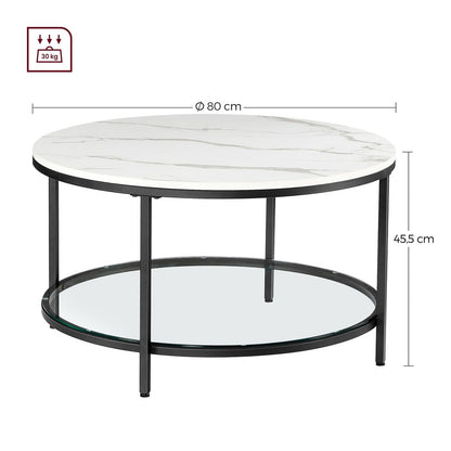 Moderne Salontafel voor de Woonkamer met 2 Opbergshelves