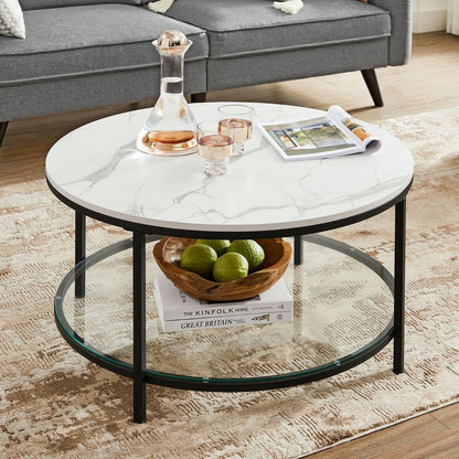 Moderne Salontafel voor de Woonkamer met 2 Opbergshelves
