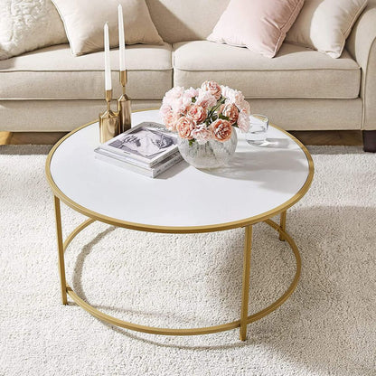 Moderne Ronde Salontafel – Metalen Onderstel