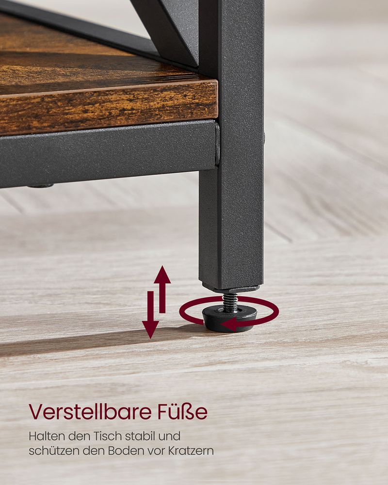 "In Hoogte Verstelbare Salontafel – Met Opbergvakken, Vintage Look"