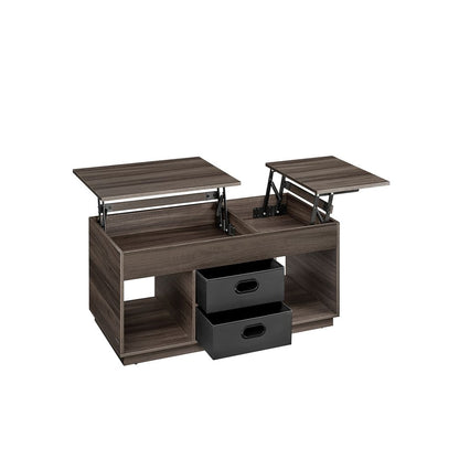 Houten Salontafel met Opbergruimte – 2 Lades – Ash Brown