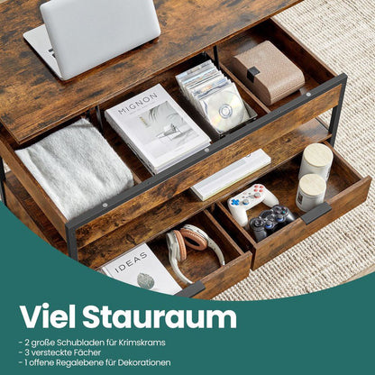 Woonkamertafel / Salontafel – Met Verstelbare Tafelbladhoogte