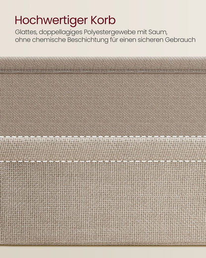 "Vierkante Bijzettafel met Stoffen Opbergmand"