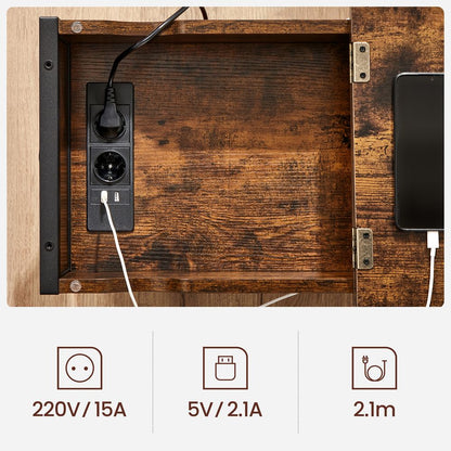 "Bijzettafel met Oplaadfunctie – Stopcontacten & USB"