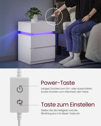 Bijzettafel met LED Verlichting – Modern en Functioneel