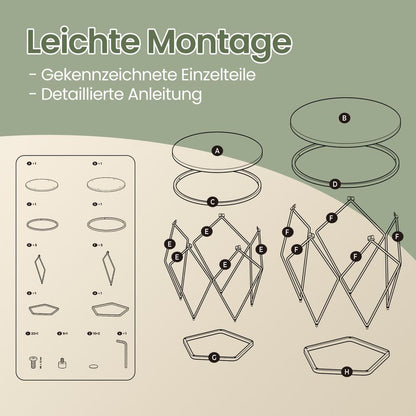 Set van 2 Ronde Salontafels – Moderne Nesting Tafels voor de Woonkamer