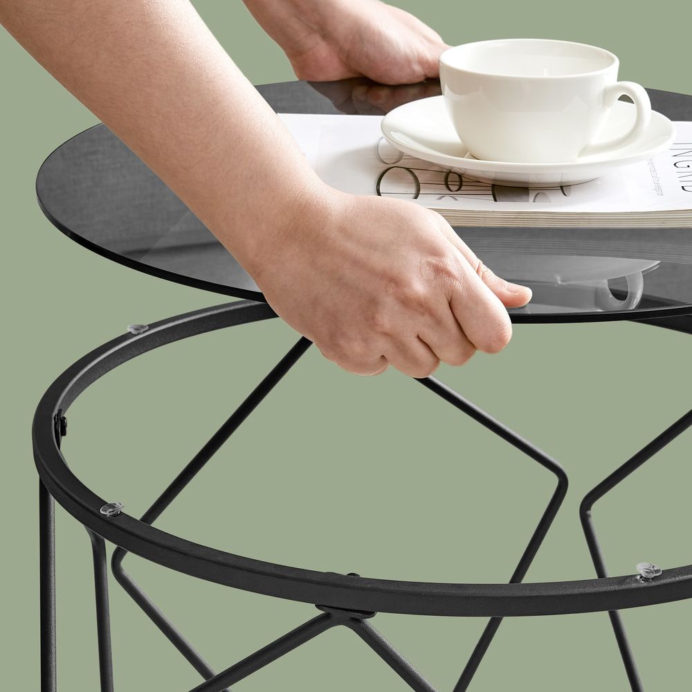 Set van 2 Ronde Salontafels – Moderne Nesting Tafels voor de Woonkamer