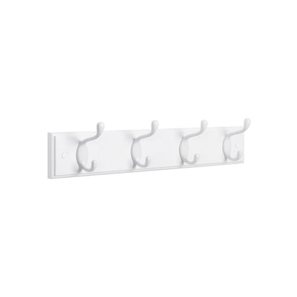 Signature Home Wandkapstok met 4 Metalen Haken – Witte Kapstok voor Wand, Jassen en Tassen