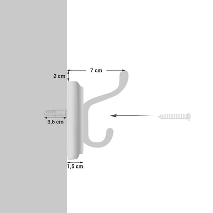 Signature Home Wandkapstok met 4 Metalen Haken – Witte Kapstok voor Wand, Jassen en Tassen