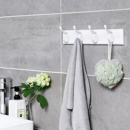 Signature Home Wandkapstok met 4 Metalen Haken – Witte Kapstok voor Wand, Jassen en Tassen