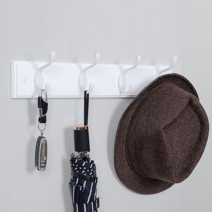 Signature Home Wandkapstok met 4 Metalen Haken – Witte Kapstok voor Wand, Jassen en Tassen