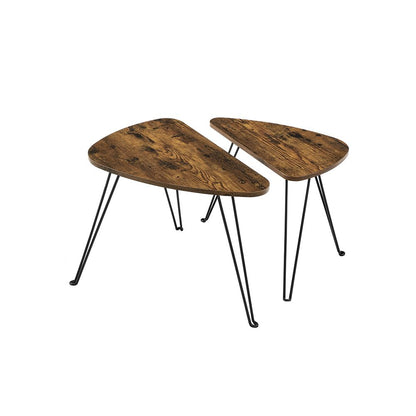 Salontafel Set van 2 – Moderne Ronde Bijzettafels voor de Woonkamer
