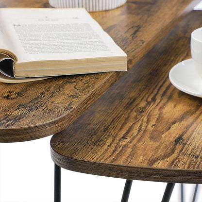 Salontafel Set van 2 – Moderne Ronde Bijzettafels voor de Woonkamer