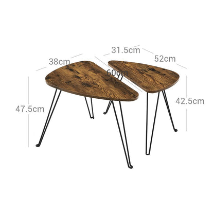 Salontafel Set van 2 – Moderne Ronde Bijzettafels voor de Woonkamer