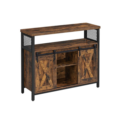 Modern Dressoir met 2 Schuifdeuren – Houten Sideboard voor Extra Opslag – Opbergkast voor Woonkamer, Slaapkamer en Hal