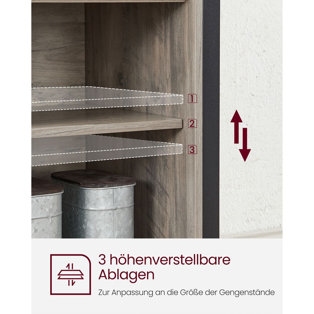 Opbergkast met 2 Schuifdeuren – Houten Kast voor Woonkamer, Slaapkamer en Hal – Dressoir en Opbergmeubel