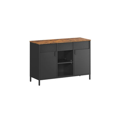 Metalen kast met in hoogte verstelbare legplanken en magneetsluiting-Stalen opbergkast