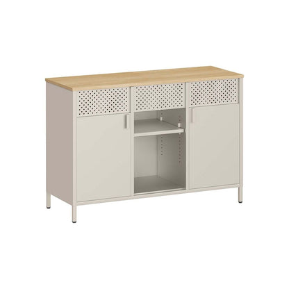 Industriële metalen opbergkast zwart met verstelbare legplanken en magnetische sluiting – hoog smal