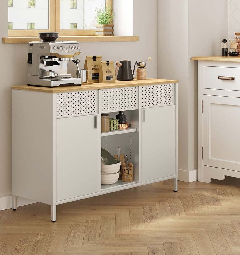 Industriële metalen opbergkast zwart met verstelbare legplanken en magnetische sluiting – hoog smal