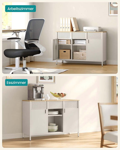 Industriële metalen opbergkast zwart met verstelbare legplanken en magnetische sluiting – hoog smal