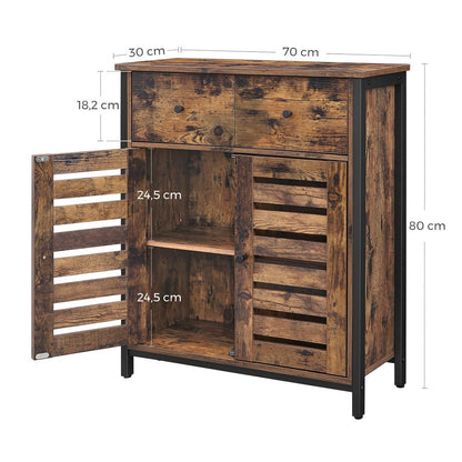 Houten Side Cabinet met Lade voor Woonkamer & Slaapkamer|Ruimtebesparend Design|Stijlvolle & Functionele Opbergruimte