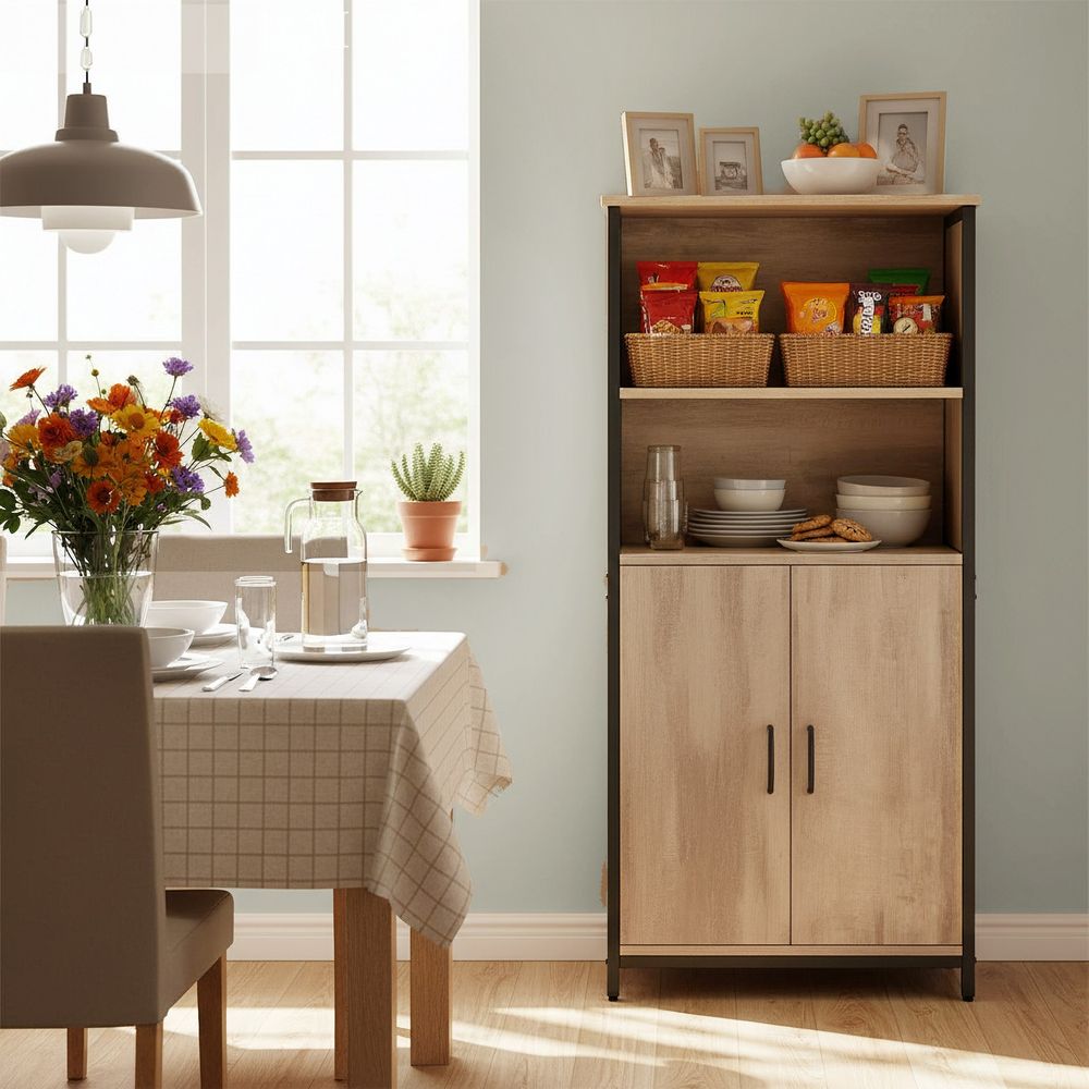 2-vaks boekenkast met verstelbare planken – multifunctionele opbergkast|verstelbare planken voor woonkamer & kantoor|