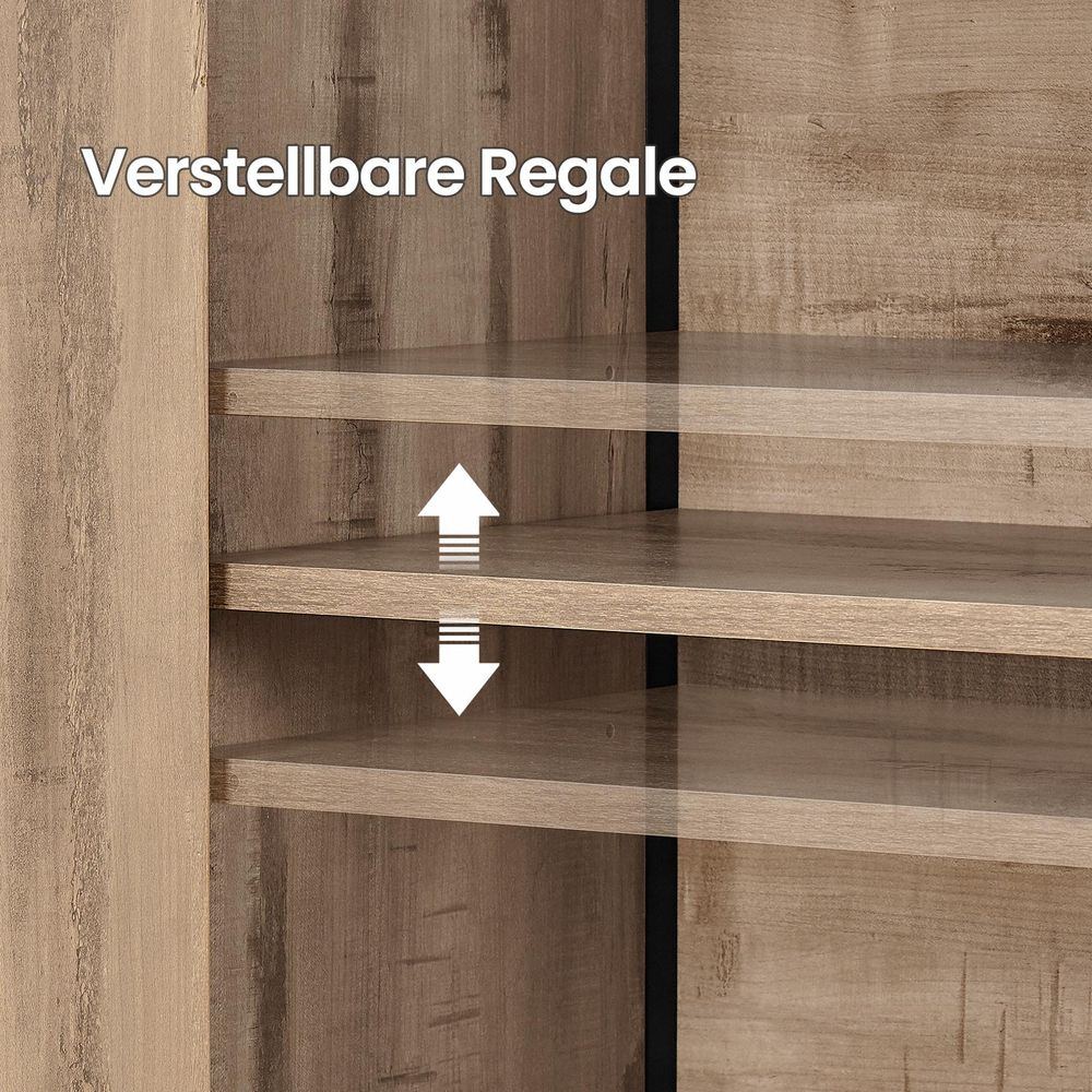 2-vaks boekenkast met verstelbare planken – multifunctionele opbergkast|verstelbare planken voor woonkamer & kantoor|