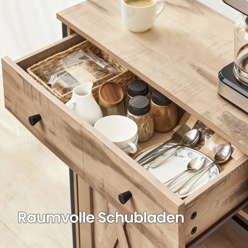 Sideboard met Schuifdeur, Opbergkast voor de Woonkamer en Vrijstaand TV-Meubel met Veel Opbergruimte