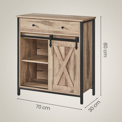 Sideboard met Schuifdeur, Opbergkast voor de Woonkamer en Vrijstaand TV-Meubel met Veel Opbergruimte