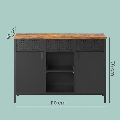Opbergkast Sideboard met Dubbele Deuren – Magnetische Deursluiting, Modern Design voor Woonkamer en Kantoor
