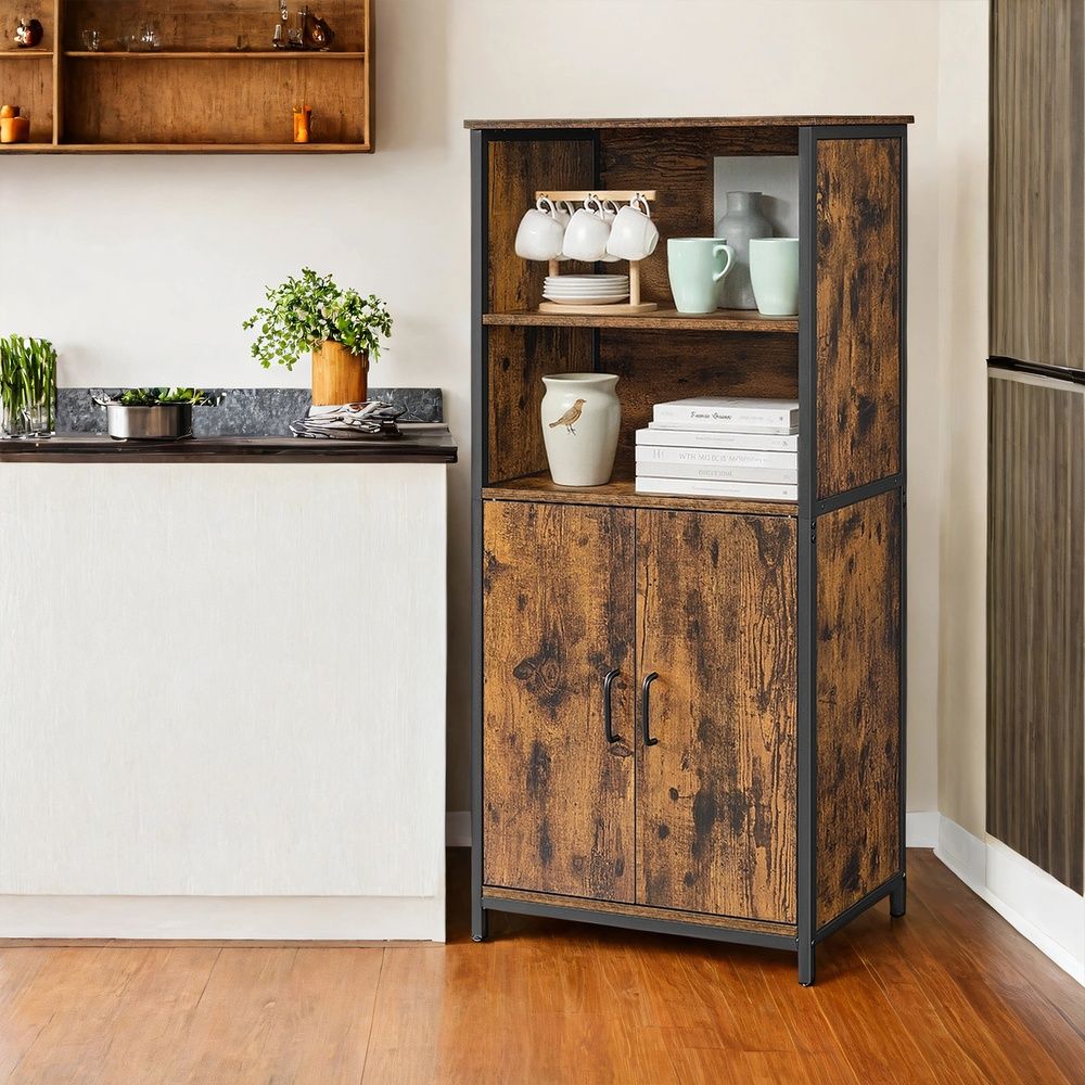 2-Compartiment Boekenkast met Verstelbare Planken – Boekenrek en Opbergkast|Open Opbergkast voor Woonkamer & Kantoor