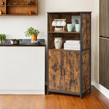 2-Compartiment Boekenkast met Verstelbare Planken – Boekenrek en Opbergkast|Open Opbergkast voor Woonkamer & Kantoor