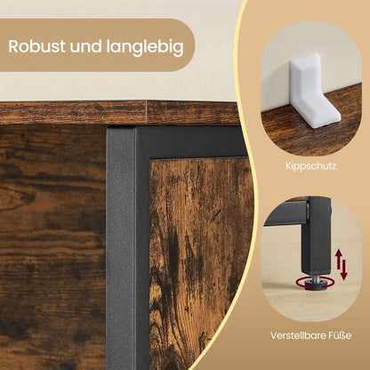 2-Compartiment Boekenkast met Verstelbare Planken – Boekenrek en Opbergkast|Open Opbergkast voor Woonkamer & Kantoor