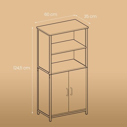 2-Compartiment Boekenkast met Verstelbare Planken – Boekenrek en Opbergkast|Open Opbergkast voor Woonkamer & Kantoor