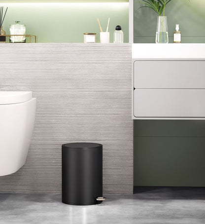 Signature Home 3L Cosmeticaprullenbak met Pedaal – Kleine Afvalemmer voor Badkamer & Toilet