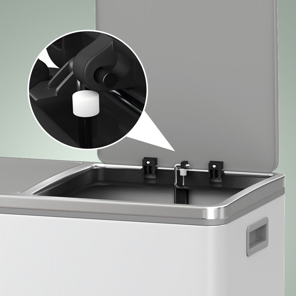 Signature Home Vuilnisbak 60L met 2 compartimenten – Dubbele prullenbak voor afvalscheiding in keuken of kantoor