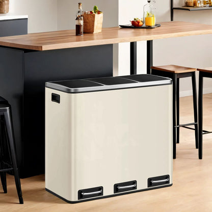 Signature Home Keuken Afvalbak 3 x 18 Liter – Afvalscheidingssysteem met 3 Compartimenten – Prullenbak voor Recycling
