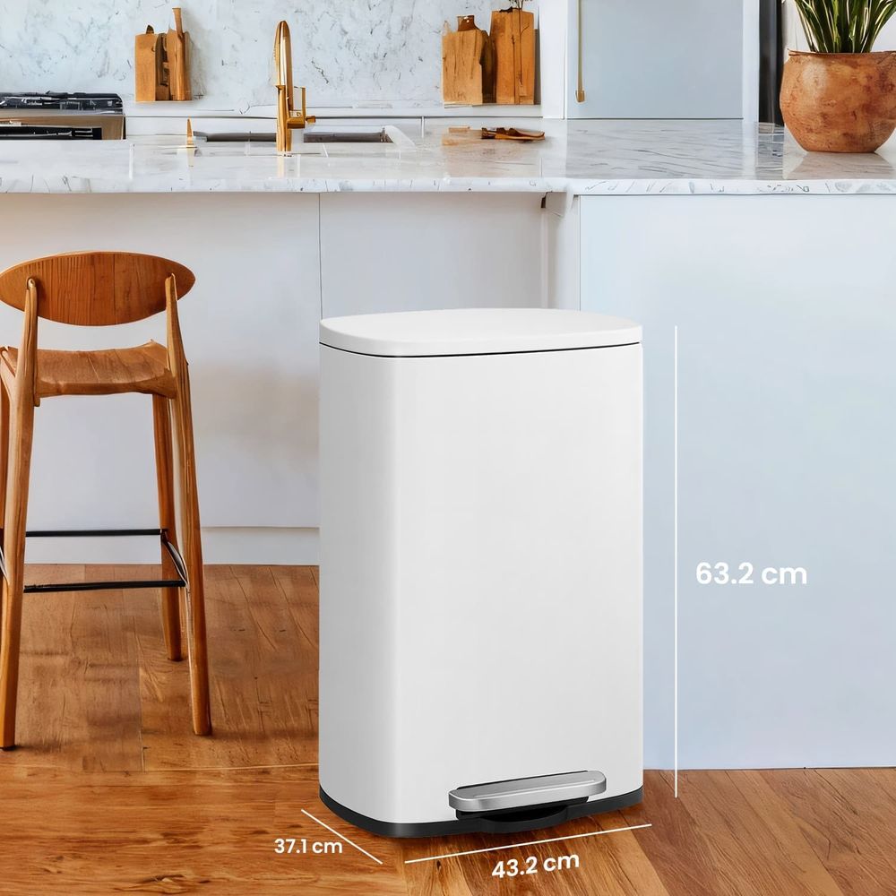 Signature Home Prullenbak 50 Liter met Deksel – Grote Afvalbak voor Keuken en Thuisgebruik