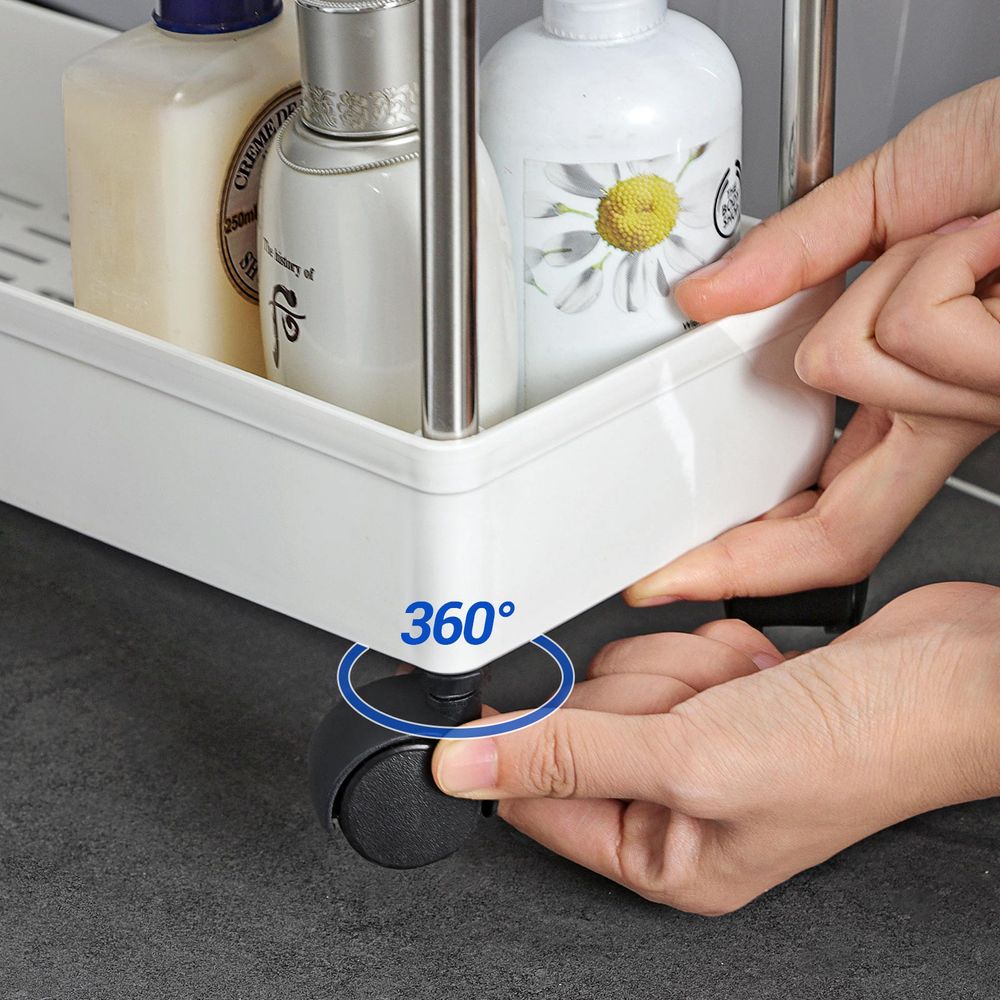 Multifunctioneel Nisrek op Wielen voor Keuken, Badkamer en Woonkamer | Smal Verrijdbaar Opbergrek