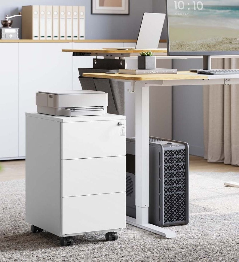 Signature Home Ladekast met 3 Laden 40 x 30 x 54 cm – Mat Wit, Compact Opbergmeubel voor Slaapkamer, Woonkamer en Hal